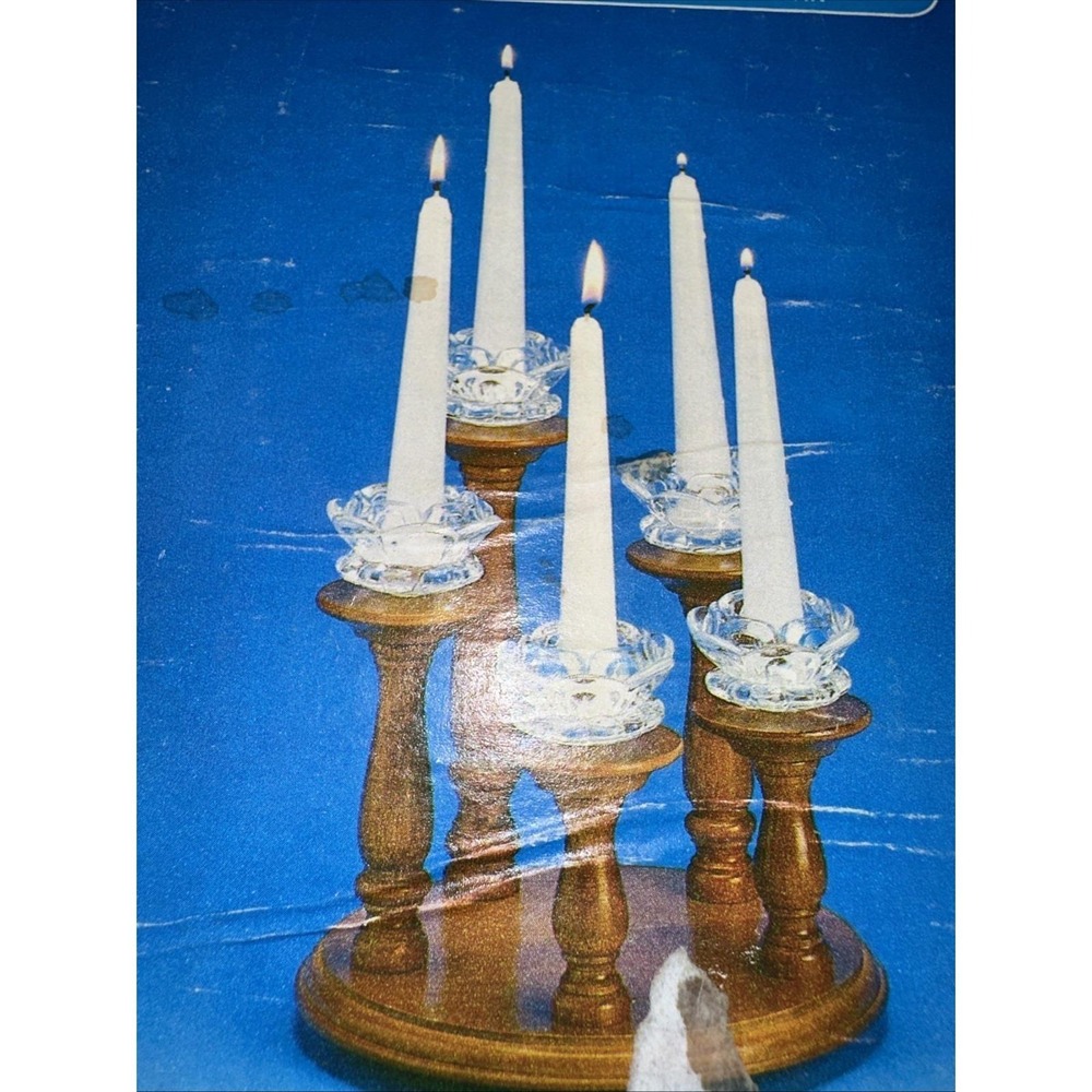 Vintage House of Lloyd 5-Tier Wooden Candelabra Stock No. 300188 In Box 1980s